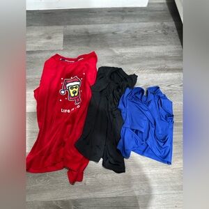 Life Is Good  Tee Set - Red, Black, Blue